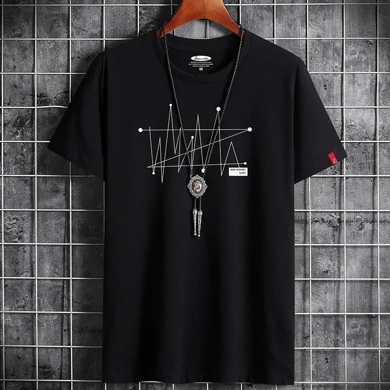 Camiseta de Manga Corta para Hombre Holgada con Gráfico Estampado