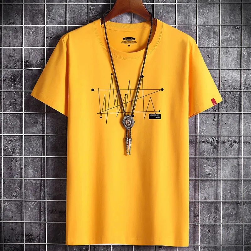 Camiseta de Manga Corta para Hombre Holgada con Gráfico Estampado