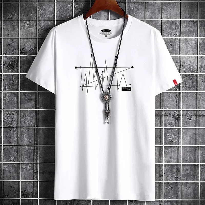 Camiseta de Manga Corta para Hombre Holgada con Gráfico Estampado